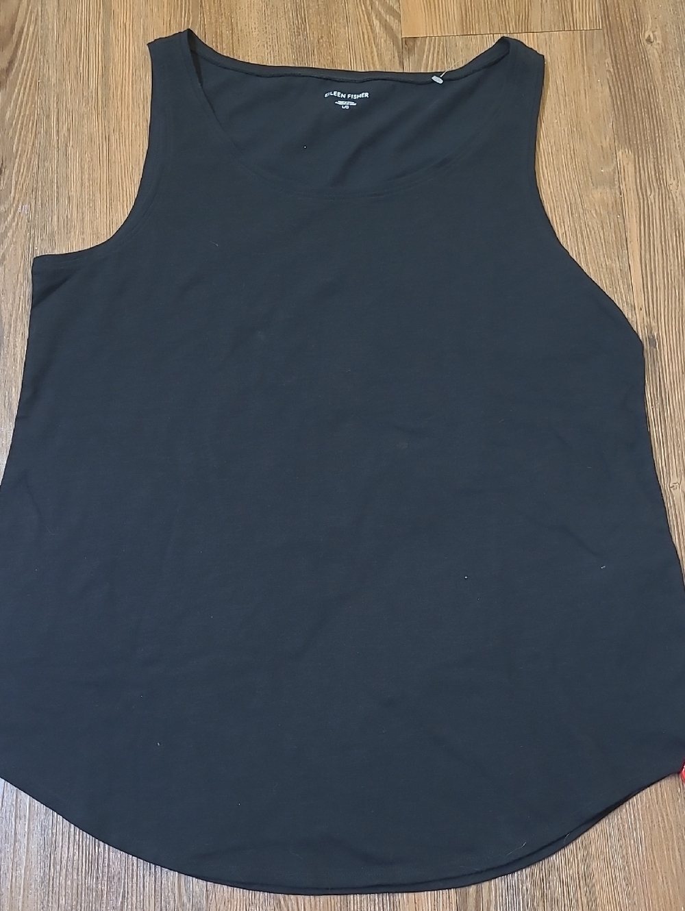 Eileen Fisher Black Scoop-Neck Jersey Tank for women size L new. 100%‎ organic .